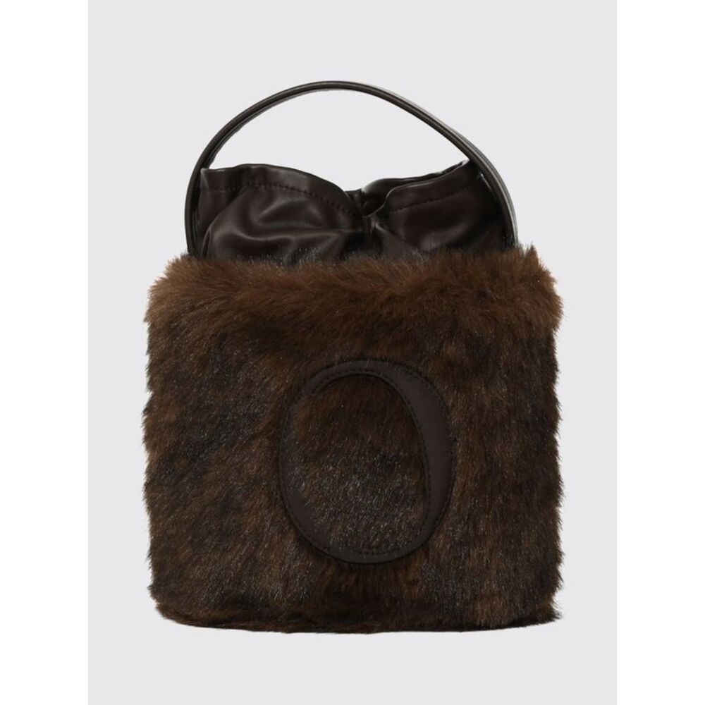 Orciani Women Orciani Her-O Mini Bucket Bag In Faux Fur With Monogram